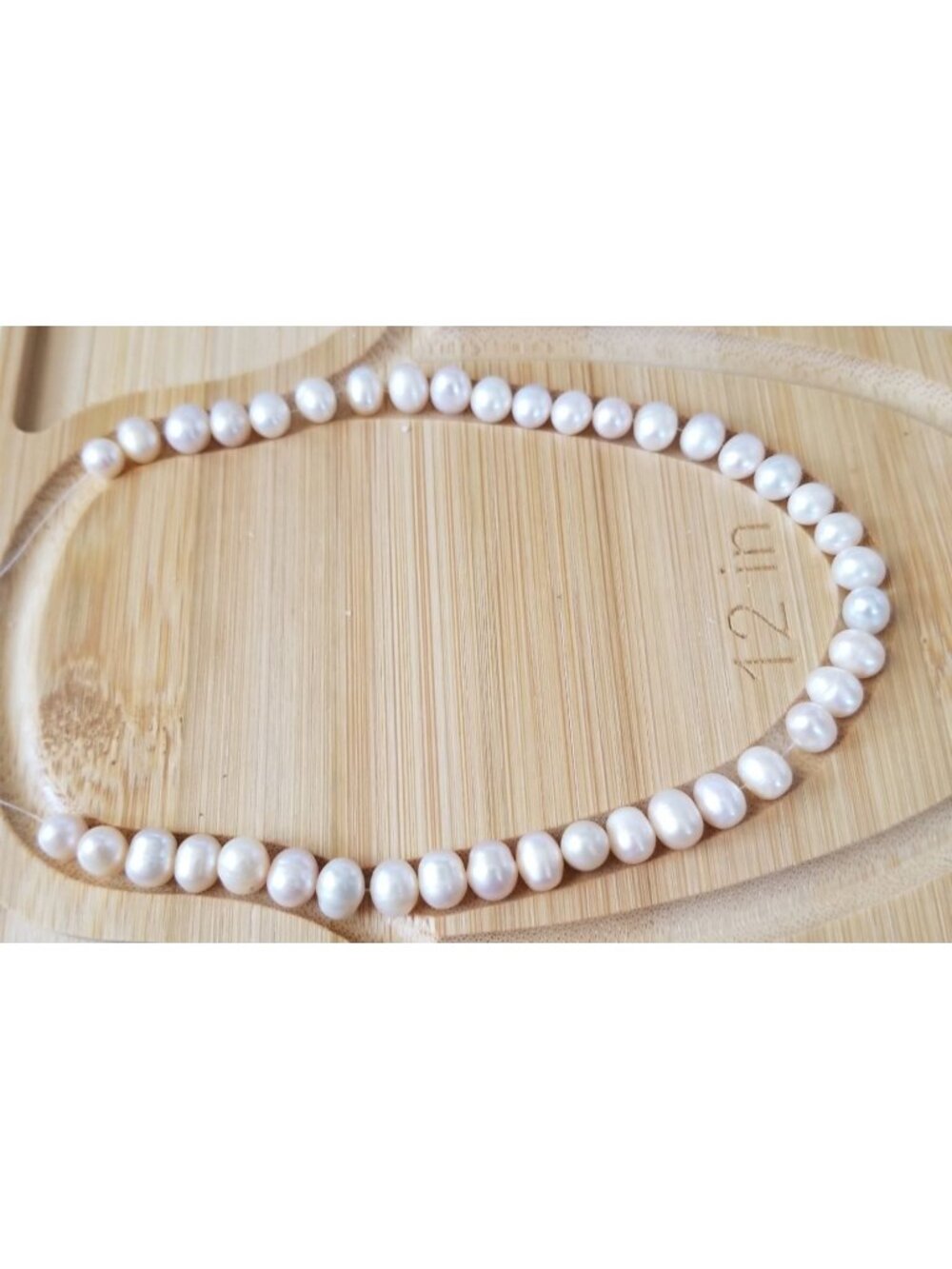 Loose Pearl White Flat Bottom Bag 36 D  half  Round  8 mm  Bin Pearl  50 Pcs 109 - Picture 2 of 5